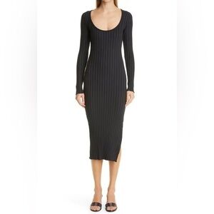 SIMON MILLER
Rib Noah Side Slit Long Sleeve Midi Dress